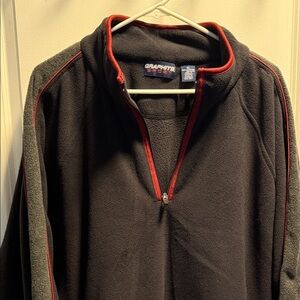 Men's Black and Gray Zip-Up Sweater